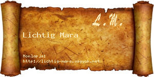 Lichtig Mara névjegykártya